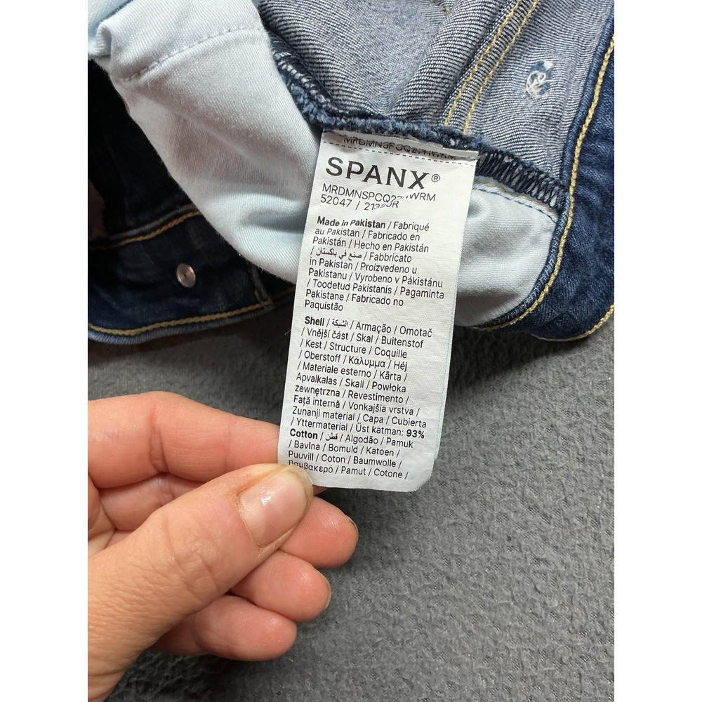 Spanx Jeans Womens 8 Blue Flared High Rise Stretch Medium Wash Denim Pants - Picture 8 of 11